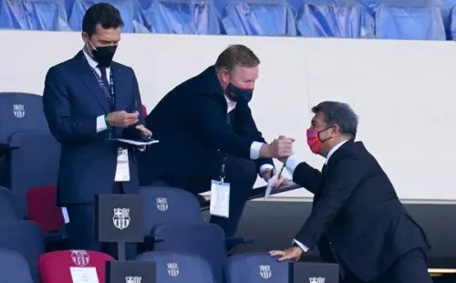 Ronald Koeman y Joan Laporta.