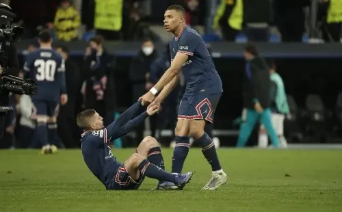 La tristeza de los jugadores del PSG anoche: Getty