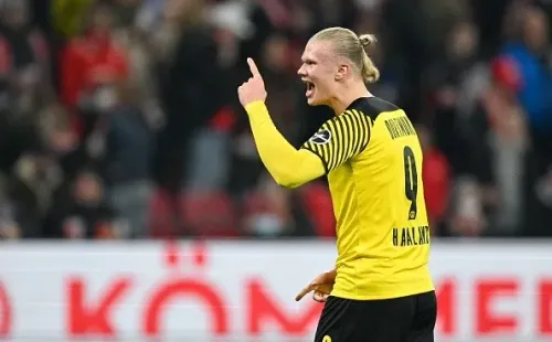 Erling Haaland en acción con Borussia Dortmund. Getty.