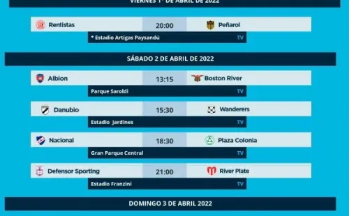 Horarios de la séptima fecha