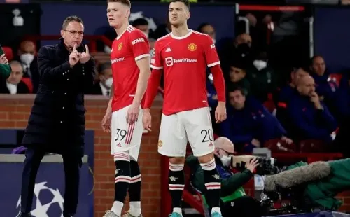 Rangnick en dirección de Manchester United. Getty.