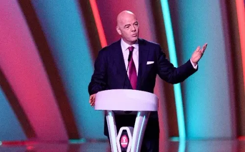 Gianni Infantino en el sorteo de Qatar 2022: Getty