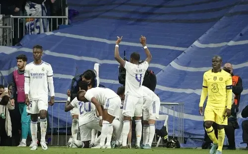 Real Madrid en festejo de gol. Getty.