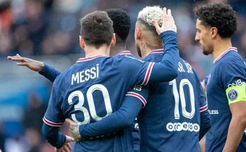 Messi y Neymar, figuras de PSG. Getty.