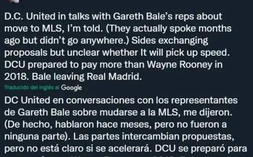 Bale interesa al DC United de la MLS