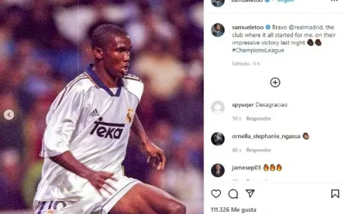 La publicación de Samuel Eto'o que desató las críticas en Instagram