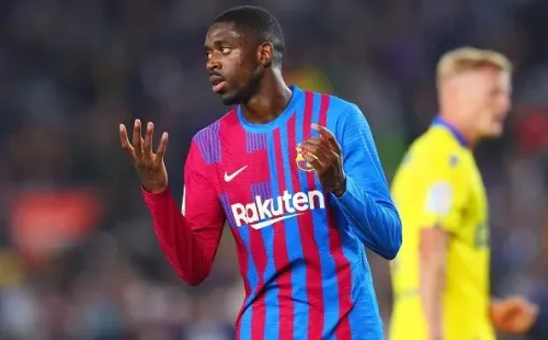 Dembélé en acción con Barcelona. Getty.