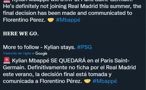 Fabrizio Romano confirma que Mbappé se queda en PSG