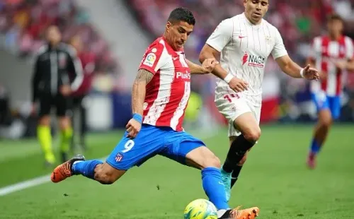 Luis Suárez en Atlético. Getty.