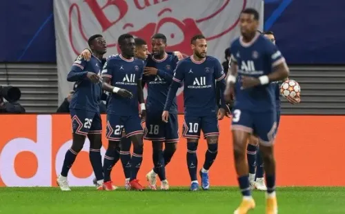 PSG en festejo de gol. Getty.
