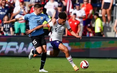 Uruguay en acción ante Estados Unidos. Getty.