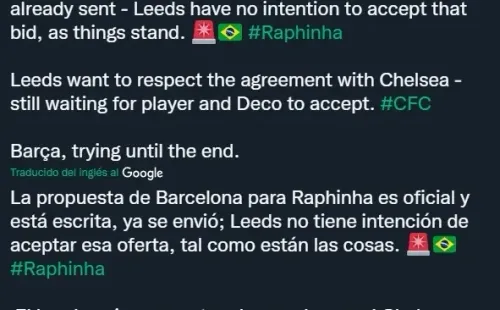 Barcelona y su oferta a Leeds por Raphinha