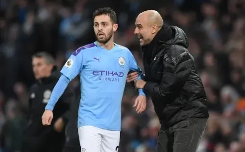 Pep Guardiola y Bernardo Silva: Getty