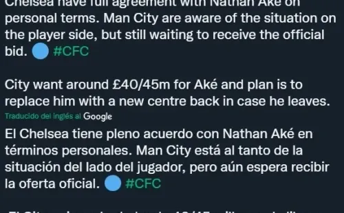 Nathan Aké, cerca de ser jugador de Chelsea, según Fabrizio Romano