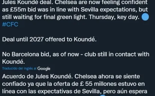 La oferta de Chelsea por Koundé, objetivo de Barcelona, según Fabrizio Romano