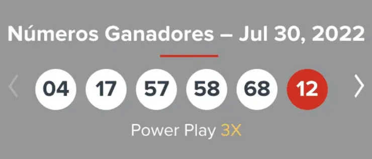 Números ganadores de la lotería Poweball