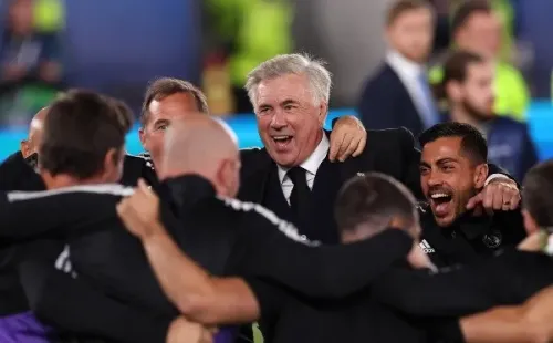Carlo Ancelotti y su cuerpo técnico: Getty