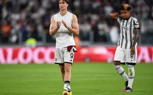 Vlahovic al final del partido. Getty.