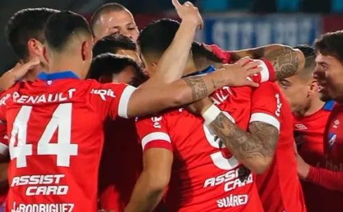 Festejo de gol de Nacional. Twitter.