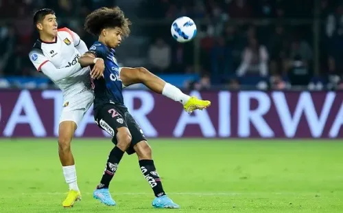 Acción de juego entre Melgar e Independiente del Valle. Getty.
