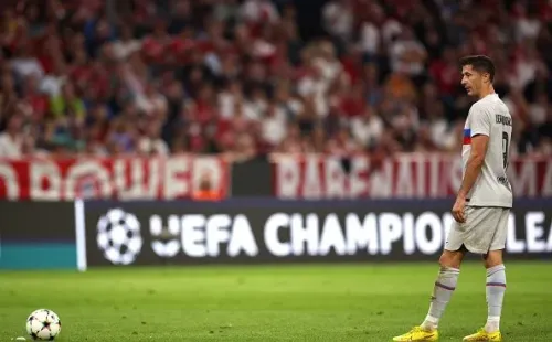 Lewandowski en partido ante Bayern Múnich. Getty.