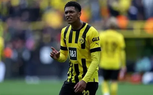 Bellingham en juego con Dortmund. Getty.