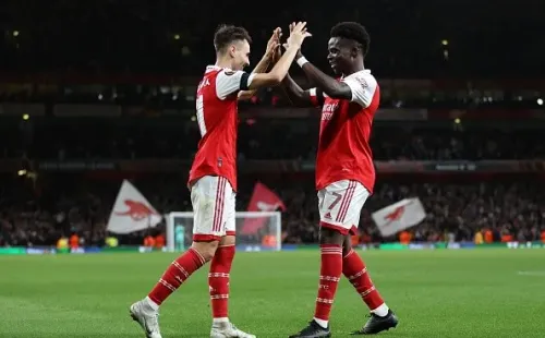 Arsenal en festejo de gol. Getty.