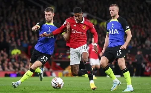 Tottenham y Manchester United en acción. Getty.