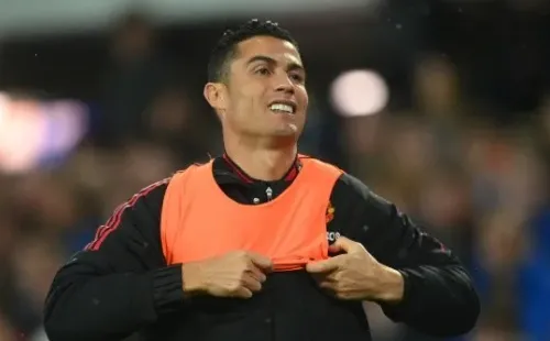 Cristiano Ronaldo, con la pechera de Manchester United