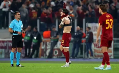 Festejo de Zaniolo. Getty.