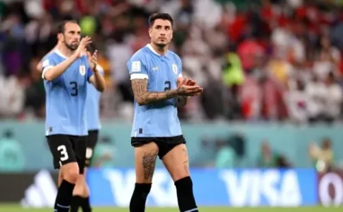 Godín y Giménez, tras el partido ante Corea del Sur