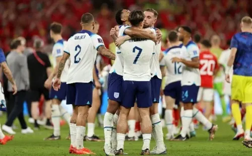 Inglaterra en festejo por la clasificación. Getty.