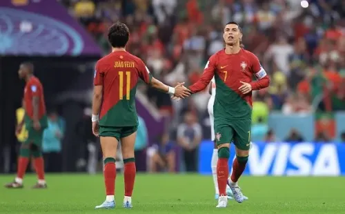 Cristiano Ronaldo en su ingreso al terreno de juego. Getty.