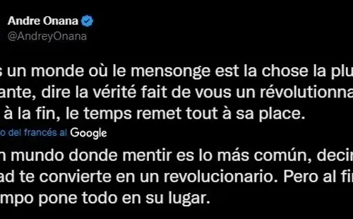 Onana y su nuevo mensaje contra Camerún