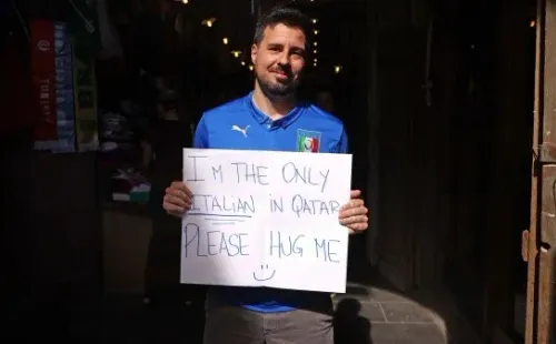 Quizás el único italiano que haya estado presente en el Mundial de Qatar (Getty Images)