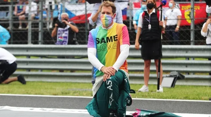 Vettel durante el Gran Premio de Hungría 2021 (Getty)