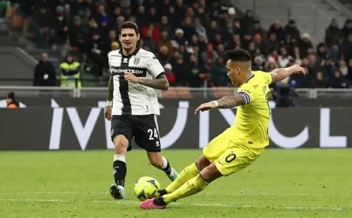 Momento del gol de Lautaro. Getty.