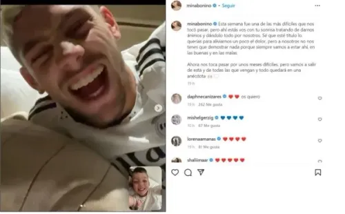 La publicación de Mina Bonino sobre Federico Valverde en Instagram.
