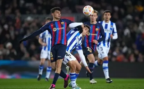 Acción de juego de Barcelona ante Real Sociedad. Getty.