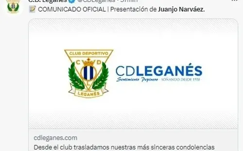 Leganés comunicó que suspendió la presentación de Juanjo Narváez.