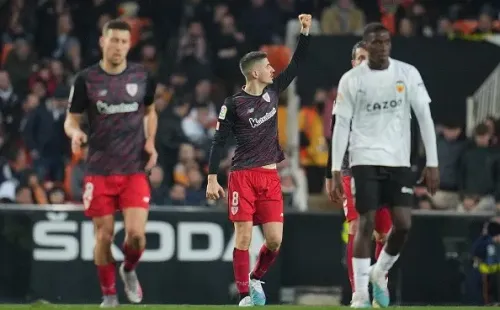 Festejo de gol de Bilbao. Getty.