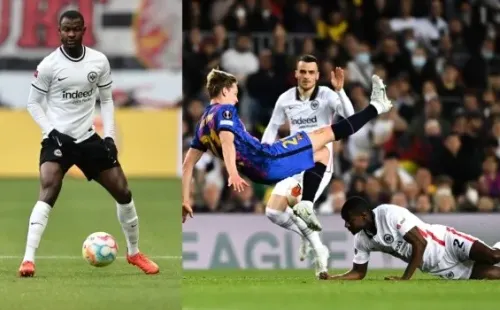 Evan N'Dicka vs. Barcelona: Getty