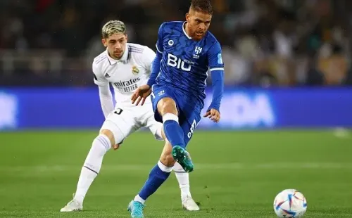 Cuéllar en juego con Al Hilal ante Real Madrid. Getty.