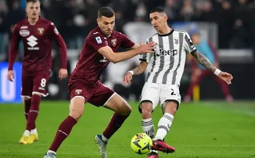 Acción de juego de Ángel Di María. Getty.