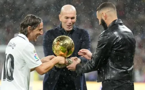 Karim Benzema, Luka Modric y Zinedine Zidane: Getty