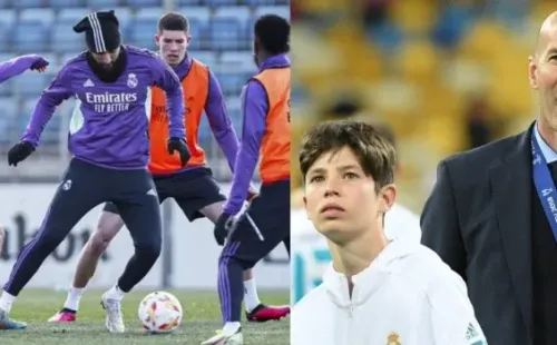 Elyaz Zidane en el entrenamiento del Real Madrid: Getty