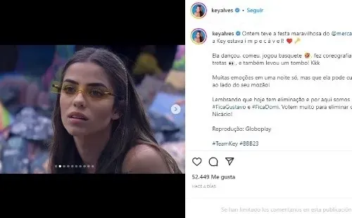 Key Alves en redes sociales. Instagram.