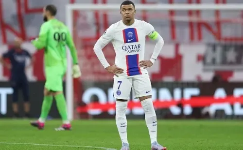 Mbappé en la caída ante Bayern. Getty.