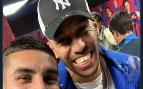 Aubameyang estuvo en el Camp Nou para ver El Clásico