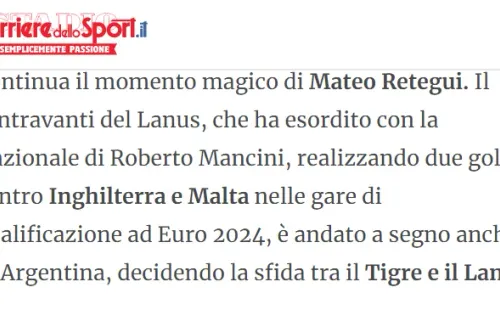 Dan a Mateo Retegui en Lanús y no en Tigre.